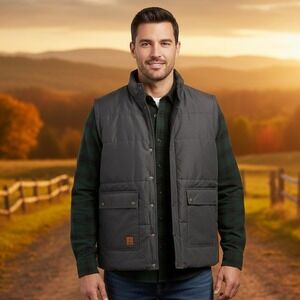 Cool Choice‎ Vest Mens Size 2XL Sherpa Fleece Lined Black Full Zip Snap Outdoor